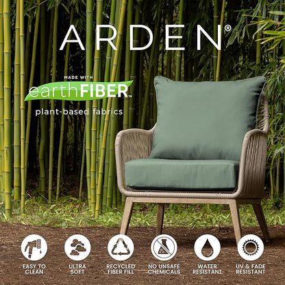 Arden 4-Pack earthFIBER Outdoor Patio Dining Chair Cushion, 20x44, Rain-Proof Seat Pad, Fade-Resistant Outdoor Cushion Navy Blue King Palm