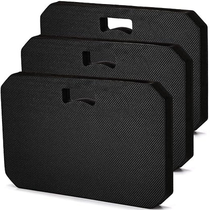 Hacaroa 3 Pack Extra Thick Kneeling Pad, EVA Foam Garden Kneeler Comfortable Knee Pad Cushion for Work, Gardening, Baby Bath, Exercise, Yoga, Water Resistant, Black
