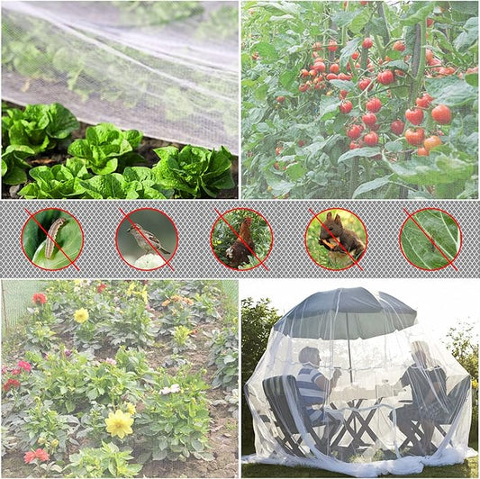 RIFNY Garden Netting, 2 Pack 10x33Ft Ultra Fine Mesh Netting Pest Barrier Protection Bird Mosquito Net Plants Cover for Vegetables Fruits Flowers Crops Greenhouse Row Cover Raised Bed Patio