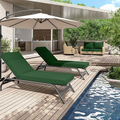 Chaise Lounge Cushions Outdoor, 80" L X 26" W X 4" D Lounge Chair Cushions for Outdoor Furniture, High-Density Foam Outdoor Chaise Cushion-Waterproof Fade-Resistant ThickPatio lounge chair cushion
