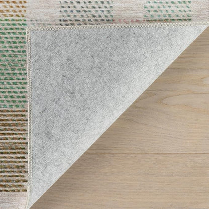 Dash & Albert Chanan Plaid Multi Machine Washable Rug, 6 X 9 Feet, Multicolored/Ivory Plaid Pattern