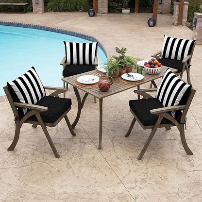 Arden Deep Seat Pillow Back Cushion, 23 x 17, Outdoor/Indoor Replacement Back Cushion, Plush Support, Fade-Resistant, Rain-Proof Patio Furniture Cushion, Black Cabana Stripe