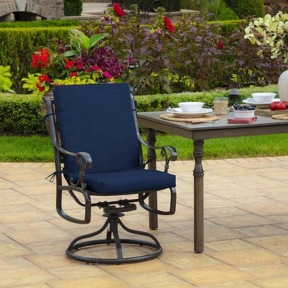 Arden Foam Outdoor Dining Chair Cushion, 20 x 44, Premium High-Density Foam, Never Flattens, Weather-Proof for Outdoor Chairs, Sapphire Blue Leala