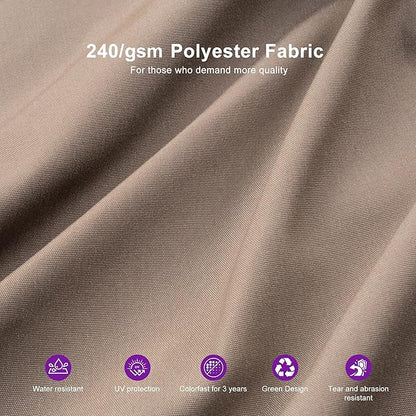 PURPLE LEAF Cantilever Patio Umbrella Outdoor Aluminum Offset Square Umbrella Windproof Heavy Duty Hanging Outside Umbrella for Deck Pool Garden