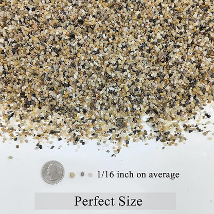 FANTIAN 2 lbs Aquarium Sand. 1/16 Inch Fish Tank Coarse Sand Pea Gravel for Substrate, Terrariums, Vase, Plant, Soil Cover and Outdoor Landscaping