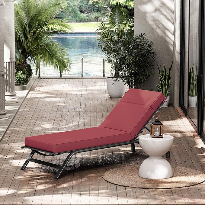 Chaise Lounge Cushions Outdoor, 72" L X 21" W X 4" D Lounge Chair Cushions for Outdoor Furniture, High-Density Foam Outdoor Chaise Cushion-Waterproof Fade-Resistant ThickPatio lounge chair cushion
