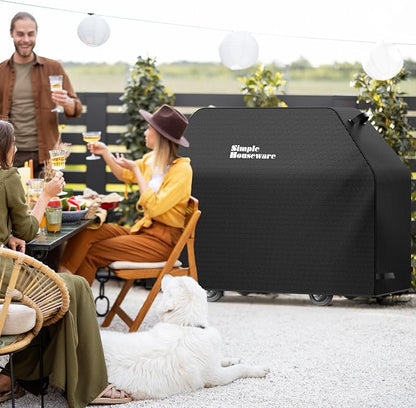 Simple Houseware 60 in. Heavy-Duty BBQ Gas Grill Cover, 600D Polyester Waterproof, Weather-Resistant