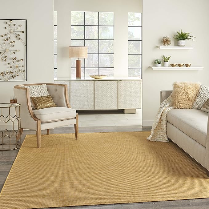 Nourison Home Positano 4' x 6' Yellow Fabric Modern Area Rug (4' x 6')