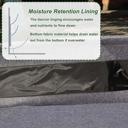 Gardzen Raised Grow Bed with PVC Frame - 47.2"x23.5"x16.9" Breathable Planter Raised Bed, No-Till Design, Includes Pipes & Connectors, Air-Pruning for Healthier Plants