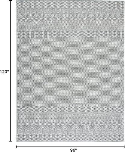 SAFAVIEH Washable Rug Outdoor Courtyard Collection - 8' x 10', Brown & Grey, Non-Shedding & Easy Cleaning, Ideal for Patio, Backyard, Mudroom, DIning Space (CY6235-07812)