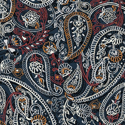 Arden Outdoor Deep Seat Cushion Set, 24 in x 24 in, Weather-Proof, Rain-Proof, Fade Resistant Patio Cushion for Chair, Sofa, and Couch Navy Palmira Paisley