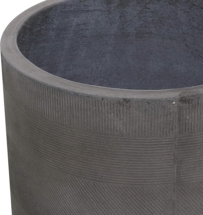 Deco 79 Magnesium Oxide Indoor Outdoor Planter Large Planter Pot with Wood Legs, Set of 2 Planters 13", 16"H, Gray