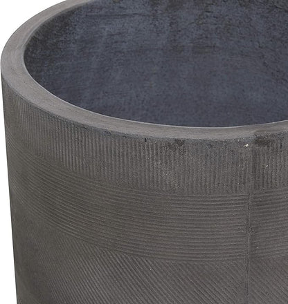 Deco 79 Magnesium Oxide Indoor Outdoor Planter Large Planter Pot with Wood Legs, Set of 2 Planters 13", 16"H, Gray