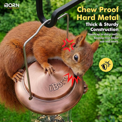 iBorn Metal Bird Feeders Brushed Copper Wild Bird Feeder for Outdoors Hanging All Metal Brushed Copper Finishing 15 Inch 6 Port(Seed is not Included)