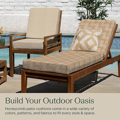 Honeycomb Outdoor Heritage Chaise, 22.5" W x 70" L, Courtyard Geo Chair Cushion for Patio Furniture