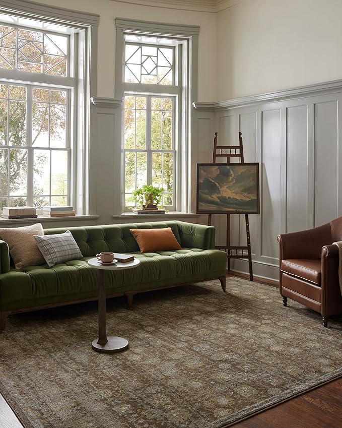Loloi Magnolia Home by Joanna Gaines Mona Collection MOA-03 BARK/Natural 3'-7" x 5'-7" Accent Rug