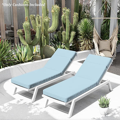 Chaise Lounge Cushion for Outdoor Furniture, Waterproof Fade and Tear Resistant Lounge Deck Chair Cushions for Patio Lawn Pool Resort Hotel