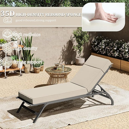 Chaise Lounge Cushions Outdoor, 72" L X 21" W X 4" D Lounge Chair Cushions for Outdoor Furniture, High-Density Foam Outdoor Chaise Cushion-Waterproof Fade-Resistant ThickPatio lounge chair cushion