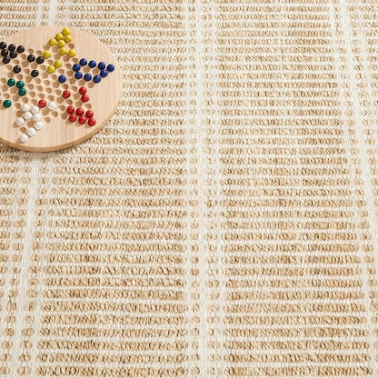 Dash & Albert Arbor Natural Machine Washable Rug, 7.5 X 9.5 Feet, Tan Stripe Pattern