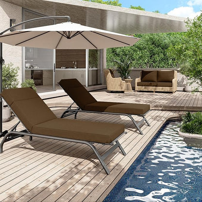 Chaise Lounge Cushions Outdoor, 80" L X 26" W X 4" D Lounge Chair Cushions for Outdoor Furniture, High-Density Foam Outdoor Chaise Cushion-Waterproof Fade-Resistant ThickPatio lounge chair cushion