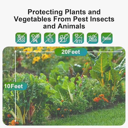 Garden Netting Pest Barrier: 10'x20' Fine Bug Netting for Garden Protection Row Cover Raised Bed Screen Mesh Greenhouse Mosquito Net, Protecting Tree Plants Vegetable Flowers Fruits