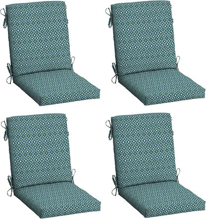 Arden 4-Pack Outdoor Patio Dining Chair Cushion, 20x44, Rain-Proof Seat Pad, Fade-Resistant Outdoor Cushion Alana Tile