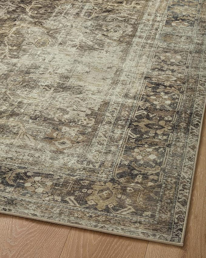 Loloi Magnolia Home by Joanna Gaines Sinclair Collection SIN-01 Pebble/Taupe 7'-6" x 9'-6", .25" Pile Height, Machine Washable, Area Rug