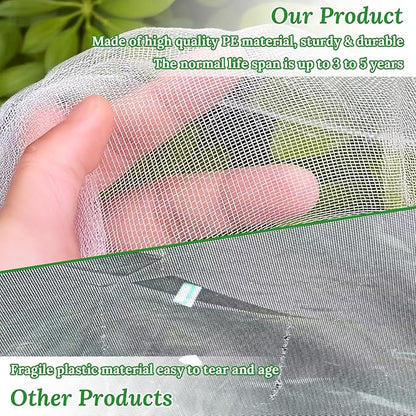 2 Pack Garden Netting for Raised Beds, 4.3x2FT Durable Ultra Fine Mesh Plant Covers with Drawstring to Keep Small Animals Pest Out,Raised Bed Bird Barrier Screen for Protecting Fruits Vegetables Crops