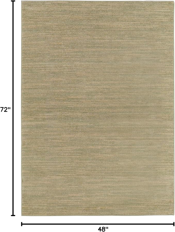 Nourison Home Essentials Indoor/Outdoor Green Gold 4' x 6' Area Rug, Easy Cleaning, Non Shedding, Bed Room, Living Room, Dining Room, Backyard, Deck, Patio (4x6)