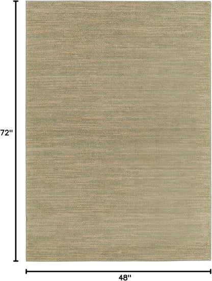 Nourison Home Essentials Indoor/Outdoor Green Gold 4' x 6' Area Rug, Easy Cleaning, Non Shedding, Bed Room, Living Room, Dining Room, Backyard, Deck, Patio (4x6)
