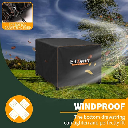 Enzeno Fire Pit Cover Square,Outdoor Firepit Cover Waterproof,Oxford Cloth Patio Fire Table Cover for Outdoor Fire Pit,Fits 35-37 inch Gas Firepit covers(37"L x 37"W x 24"H)