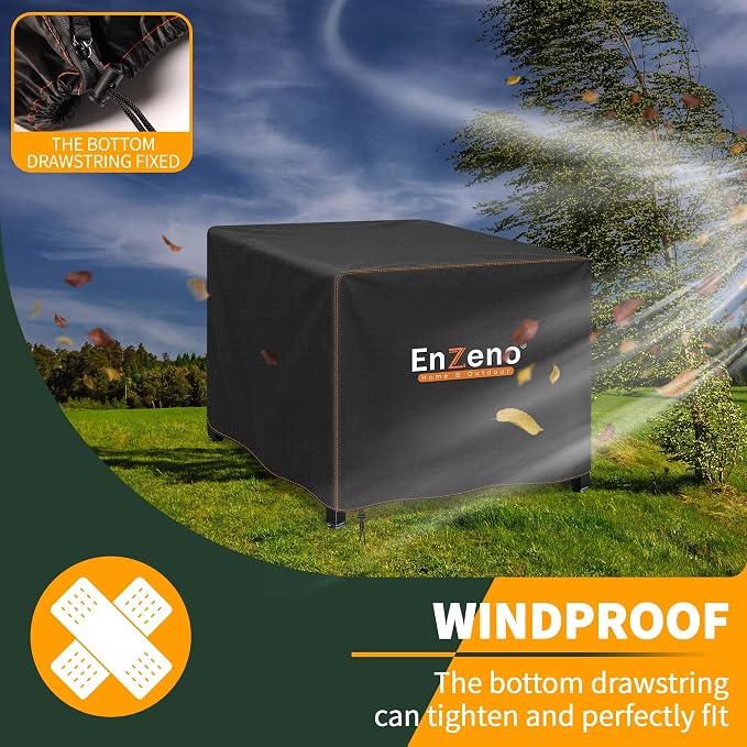 Enzeno Fire Pit Cover Square,Outdoor Firepit Cover Waterproof,Oxford Cloth Patio Fire Table Cover for Outdoor Fire Pit,Fits 43-45 inch Gas Firepit covers(45"L x 45"W x 24"H)