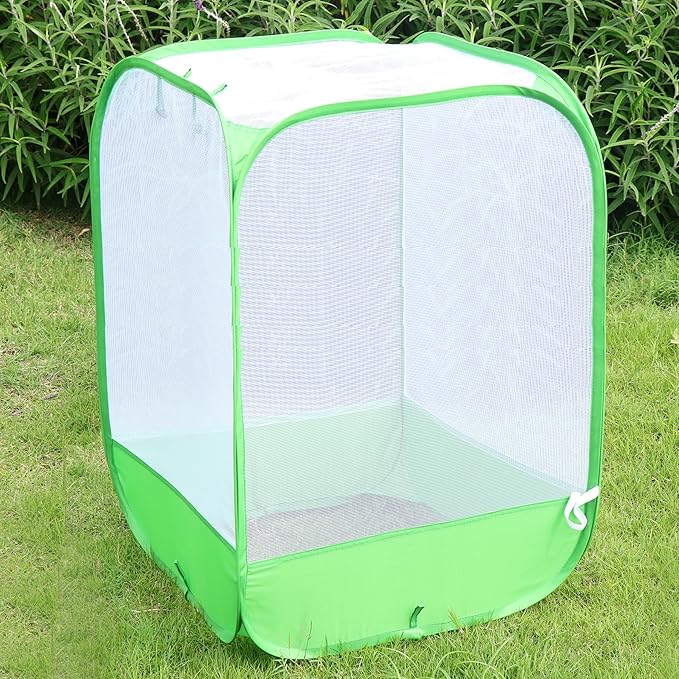 36" Outdoor Mesh Plant Enclosure, Plant Cover for Pests, Bird and Pest Protection Guard for Fruit, Vegetables, Flowers and Herbs Pop-Up Cage 24 x 24 x 36 Inches Without Bottom