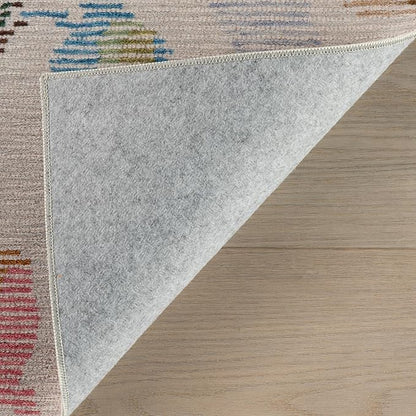 Dash & Albert Bloom Multi Machine Washable Rug, 9.5 X 13.5 Feet, Blue/Ivory Floral Pattern