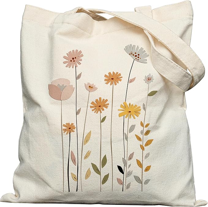 Canvas Tote Bag with Aesthetic Prints, Cute Tote Bag for Women Girls with Wide Strap, Gifts for Cat Book Lovers