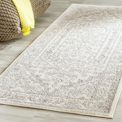 SAFAVIEH Adirondack Collection Runner Rug - 2'6" x 12', Ivory & Silver, Oriental Medallion Design, Non-Shedding & Easy Care, Ideal for High Traffic Areas in Living Room, Bedroom (ADR108B)