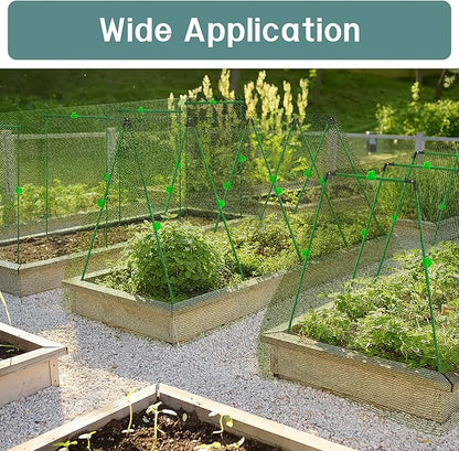 U0U Garden Mesh Netting Kit,7.8 x 24 Ft Ultra Fine Mesh Netting with Garden Hoops,Garden Netting Set for Raised Beds,Bird Net Protection for Vegetable Plants Birds Animals Protection (Green)