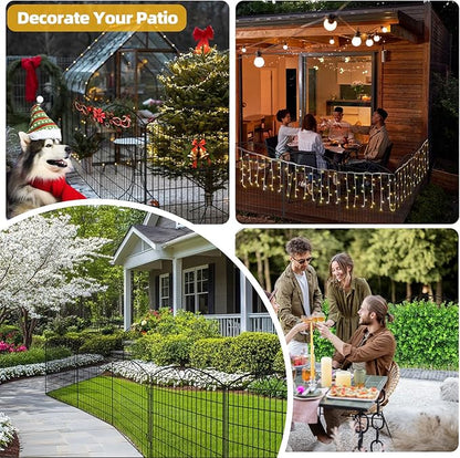 Outdoor Dog Fence for Yard, 10 Pack Fences with Latch Suitable for Patio Garden Yard, 33in(H) x 21.6ft(W) Decorative Fencing Panels for Detering Animals (10 Packs)