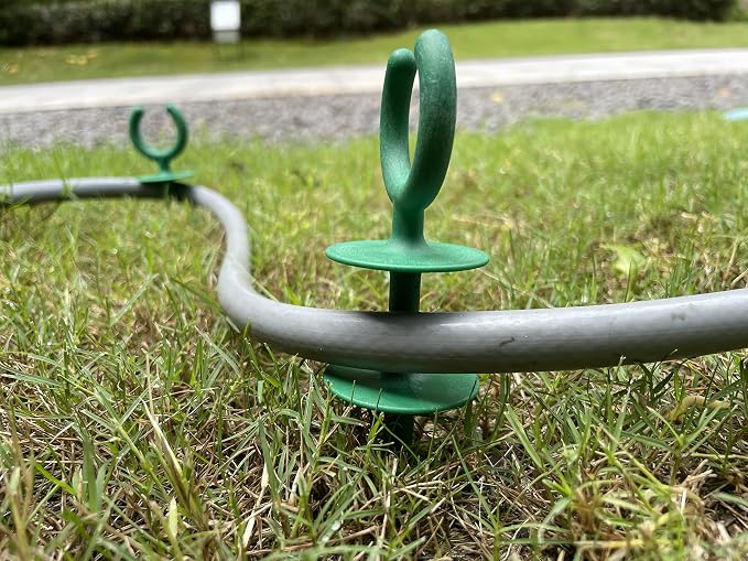 10 Pcs Green Garden Hose Guide Stakes | High Toughness Plastic, Nails Tools, For Irrigation And Sprinkler, Protect Your Plants