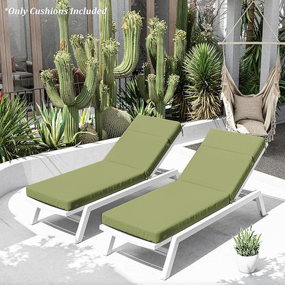 Chaise Lounge Cushion for Outdoor Furniture, Waterproof Fade and Tear Resistant Lounge Deck Chair Cushions for Patio Lawn Pool Resort Hotel