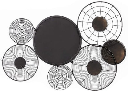 Deco 79 Metal Plate Home Wall Decor Wall Sculpture with Intricate Pattern, Wall Art 41" x 25" x 28", Black