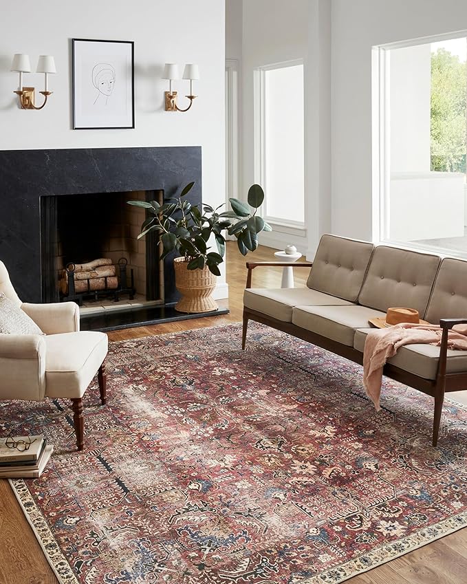 Loloi Chris Loves Julia Jules Collection JUL-01 Merlot/Multi 2'-0'' x 5'-0'', .13" Pile Height, Accent Rug