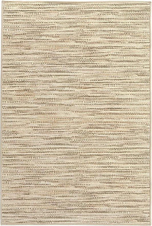 Dash & Albert Clay Natural Machine Washable Rug, 3 X 5 Feet, Natural Stripe Pattern