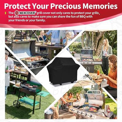 NEXCOVER 64 Inch Grill Cover - 600D Heavy Duty Waterproof and Weather Resistant BBQ Cover for Weber, Char Broil, Nexgrill, Brinkmann, Holland - Fade Resistant, Black