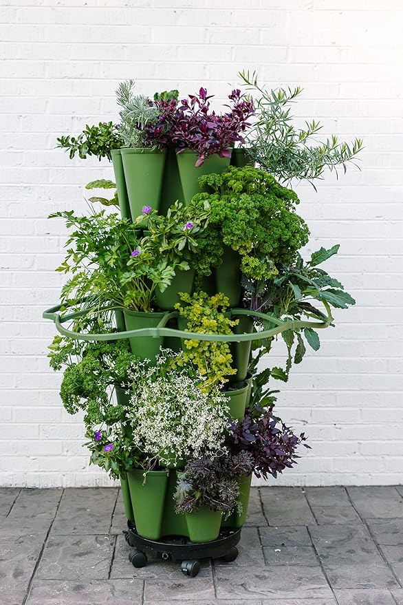 Greenstalk Universal Ultimate Spinner Base with Wheels Great for Rotating and Moving Large Planters and Pots