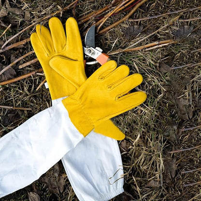 1 Pair Cactus Handling Proof Gloves, Rose Thorn Pruning Gloves, 18"x4.7" Long Gardening Gloves, Breathable Leather, Adjustable Sleeve Cuff, Comfy Gauntlet for Yard Garden Work Protection for Women Men
