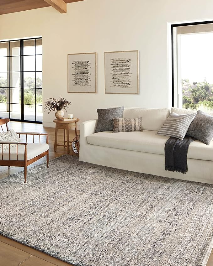 Loloi Amber Lewis Alie Collection ALE-04 Sky/Stone 9'-6'' x 13'-1'', .13'' Pile Height, Area Rug