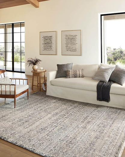 Loloi Amber Lewis Alie Collection ALE-04 Sky/Stone 9'-6'' x 13'-1'', .13'' Pile Height, Area Rug