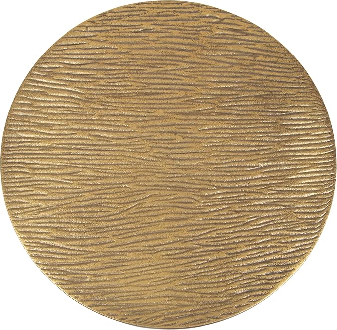Kate and Laurel Baronet Modern Cast Aluminum Round Side Table, 14 x 14 x 24, Antique Brass, Transitional Circle End Table for Use as a Bedroom Nightstand or Living Room Plant Stand Option
