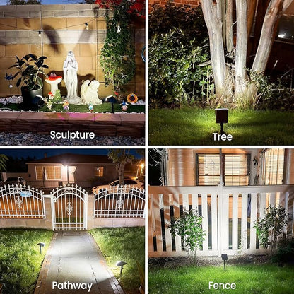 Solar Spot Lights Outdoor Waterproof IP65,6 Pack,Cool Light, 2 Lighting Modes Selectable, Solar Powered Yard Garden Solar Spot Lights for Garden Outside Landscape Auto On/Off